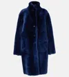 Joseph Britanny Reversible Shearling Coat In Blue