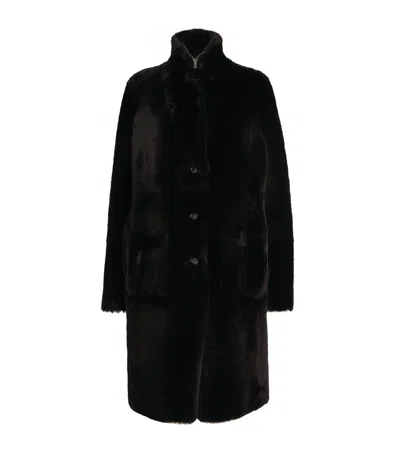 Joseph Brittany Polar Coat In Black