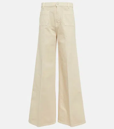Joseph Brompton High-rise Wide-leg Jeans In Sand
