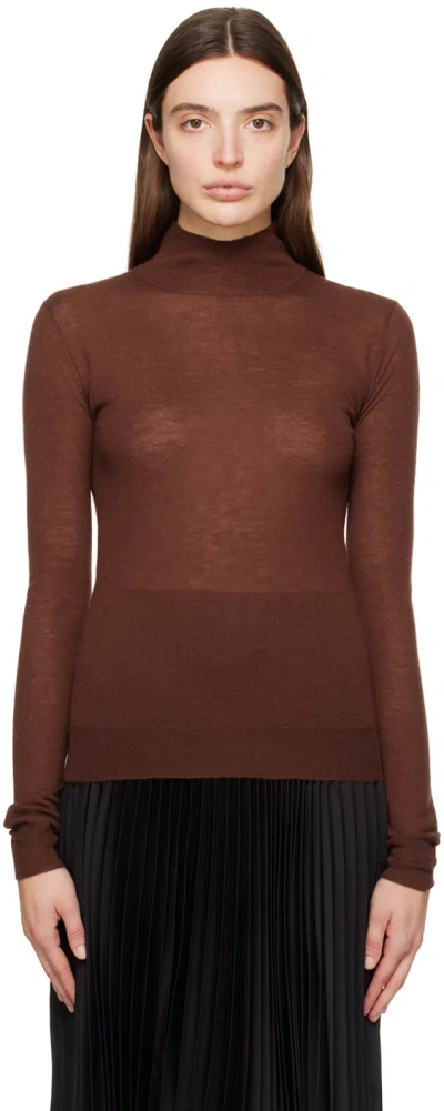 Joseph Brown Cashair Turtleneck In 0132 Mahogany