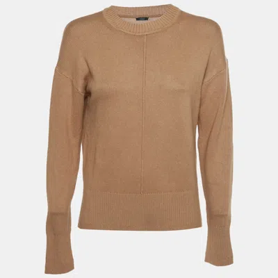 Pre-owned Joseph Brown Silk Knit Crew Neck Sweater Xs