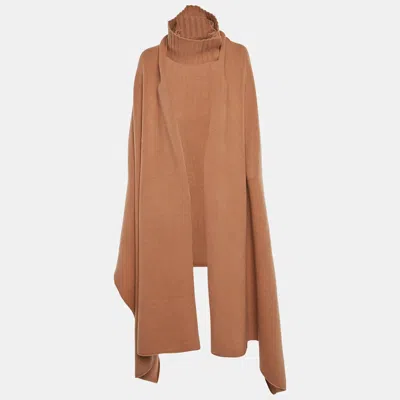 Pre-owned Joseph Brown Wool Knit Snood Scarf One Size