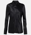 Joseph Brunel Silk Satin Blouse In Black