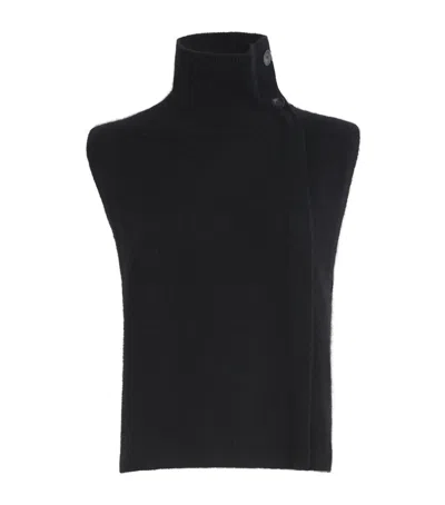 Joseph Brushed Cashmere Bib Sweater In Black