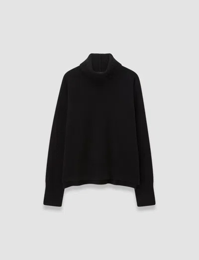 Joseph Brushed Cashmere High Neck Jumper In Black