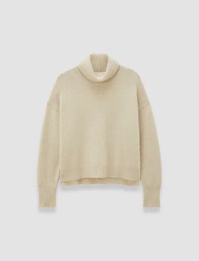 Joseph Brushed Cashmere High Neck Jumper In Sand