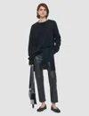 Joseph Brushed Cashmere Round Neck Jumper In Black