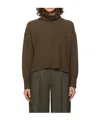 Joseph Brown Brushed Cashmere Turtleneck In Green