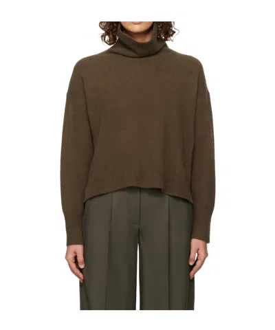 Joseph Brown Brushed Cashmere Turtleneck In 1210 Arabica
