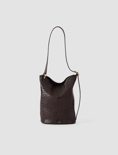 Joseph Bucket Woven Leather Bag In Brown
