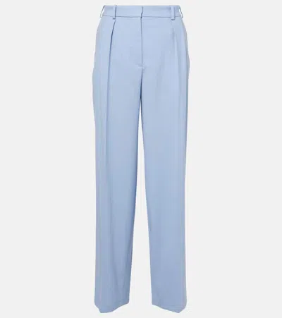 JOSEPH BUCKLEL WOOL CRÊPE WIDE-LEG PANTS