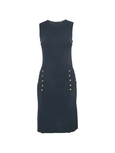 Pre-owned Joseph Button-accents Sleeveless Dress In Blue