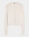 Joseph Button-down Crewneck Cardigan In Ivory