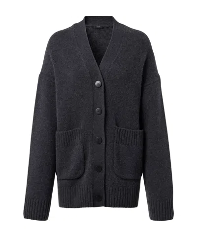 Joseph Button Long-sleeved Sweater In Gray