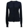 Joseph Buttoned Cardigan In Navy Blue Cashmere In Blue