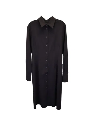 Pre-owned Joseph Buttoned Midi Shirt Dress In Black