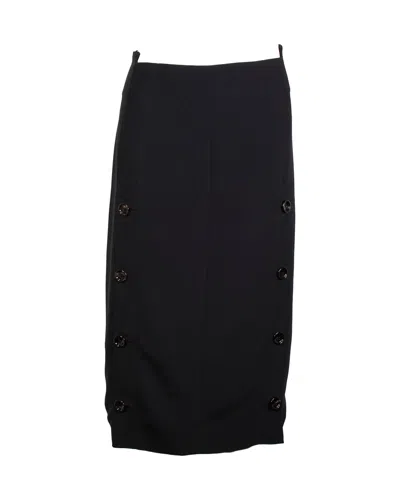 Joseph Buttoned Midi Skirt In Black Wool