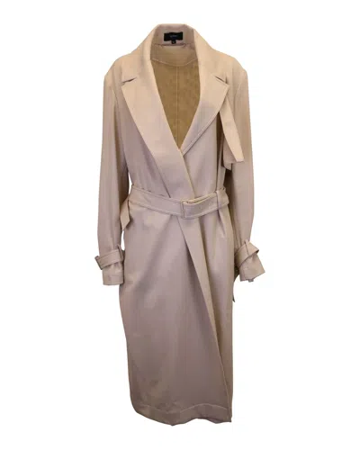 Joseph Cadance Belted Trench Coat In Beige Wool
