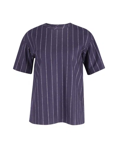 Joseph Caleb Striped Shirt In Navy Blue Wool