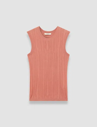 Joseph Calife Silk Cotton Rib Vest In Pink