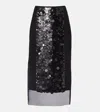 Joseph Cambo Sequined Chiffon Midi Skirt In Black