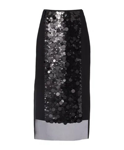 Joseph Cambo Sequined Chiffon Midi Skirt In Black