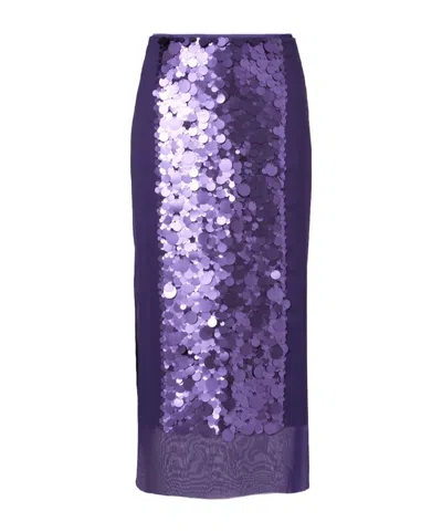 Joseph Cambo Sequined Midi Skirt In Purple