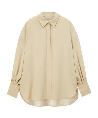 Joseph Camilia Satin Twill Blouse In Neutral