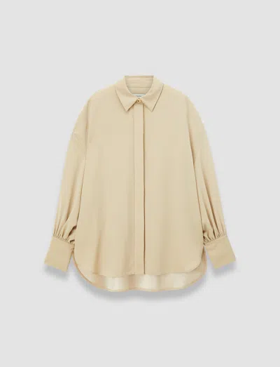 Joseph Camilia Satin Twill Blouse In Neutral