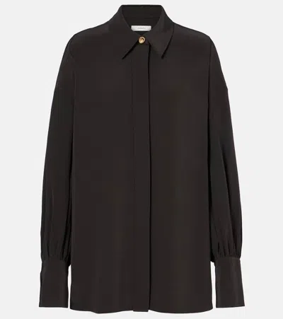 Joseph Camilia Satin Twill Shirt In Black