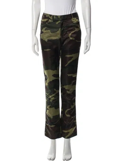 Pre-owned Joseph Camouflage Print Flared Pants In Green