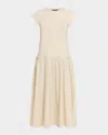 Joseph Cotton Poplin Jersey Maxi Dress In Neutral