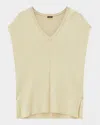 Joseph Womens Affogato Grid-knit Relaxed-fit Viscose-blend Top In Neutral