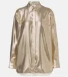 Joseph Capri Metallic Silk-blend Shirt In Gold