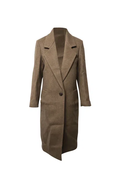 Joseph Captain Giant Chevron Coat In Brown Wool