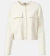 Joseph Womens Ivory Flap-pocket Boxy-fit Stretch-knit Cardigan Jacket Xl In White