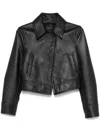 Joseph Womens Caron Zip-up Leather Jacket Black In Black