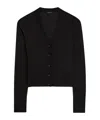 Joseph Womens Black V-neck Knitted Wool And Silk Cardigan In Black