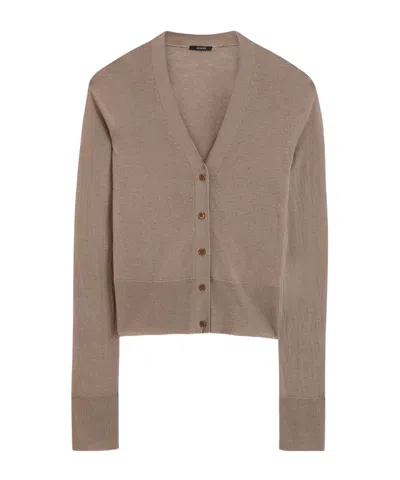Joseph Cashair Semi-sheer Cashmere Cardigan In Escargot