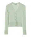 Joseph Womens Matcha Cashair V-neck Cashmere Cardigan Xs In Green