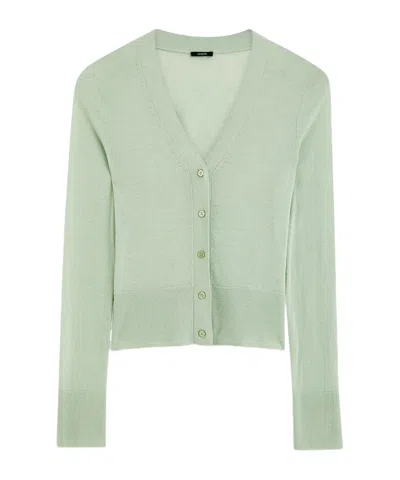 Joseph Womens Matcha Cashair V-neck Cashmere Cardigan Xs