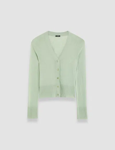 Joseph Womens Matcha Cashair V-neck Cashmere Cardigan Xs