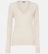 Joseph V-neck Cashmere Jumper In Beige