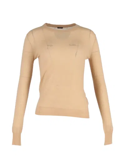 Pre-owned Joseph Cashair Rib-detail Top In Neutral