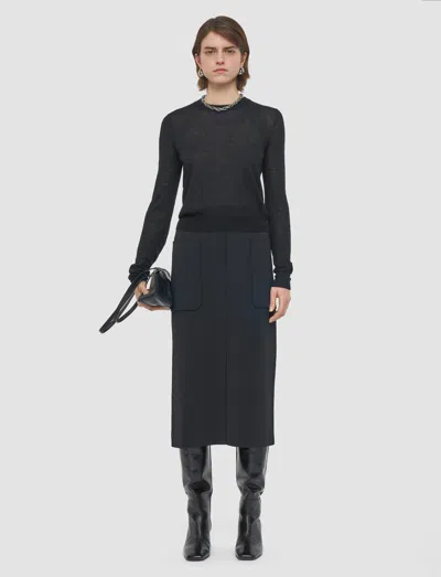 Joseph Cashair Round Neck Jumper In Black