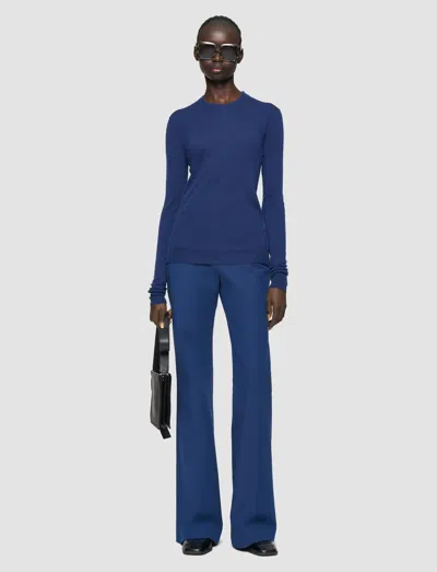 Joseph Cashair Round Neck Jumper In Blue