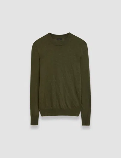 Joseph Cashair Round Neck Jumper In Hass Avocado