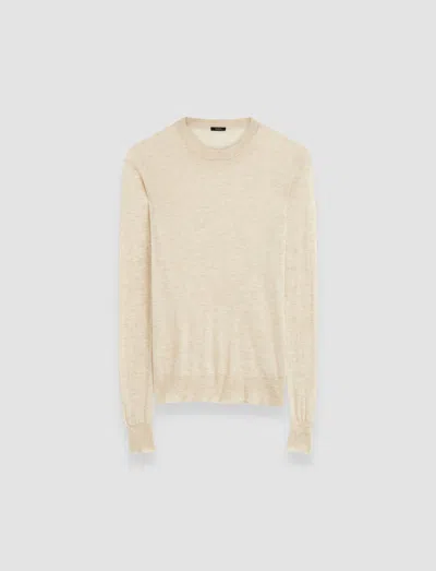 Joseph Cashair Round Neck Jumper In Oat Melange