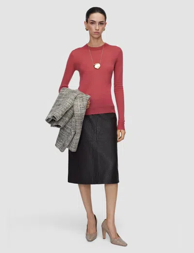 Joseph Womens Mulberry Cashair Round-neck Cashmere Jumper In Red