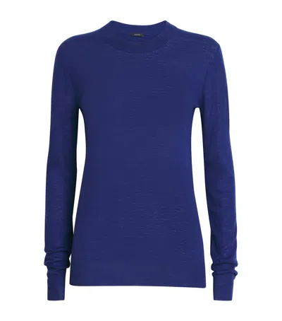 Joseph Cashair Round Neck Sweater In Blue